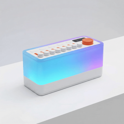 Smart Sleep Aid Speaker RGB 12 Colors Night Light with 8 Nature Sounds White Noise Sleep Machine Bluetooth - Compatible Speaker - NitorNova