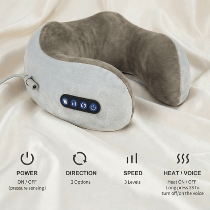 CerviNova™ Heated Shiatsu Neck Massager Pillow – Electric 3D Cervical Pain Relief with Heat & Vibration - NitorNova