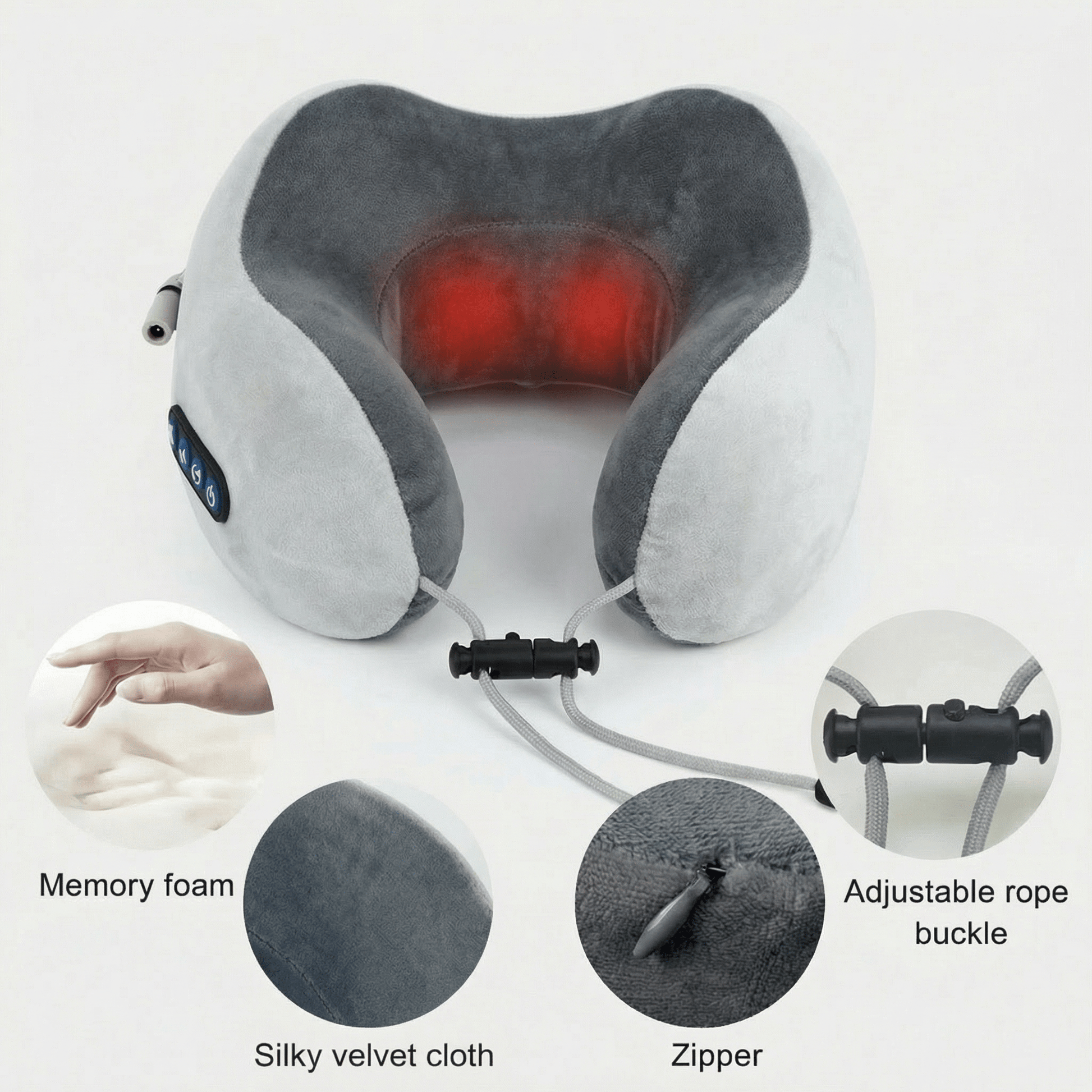 CerviNova™ Heated Shiatsu Neck Massager Pillow – Electric 3D Cervical Pain Relief with Heat & Vibration - NitorNova