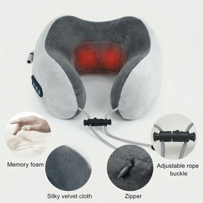CerviNova™ Heated Shiatsu Neck Massager Pillow – Electric 3D Cervical Pain Relief with Heat & Vibration - NitorNova
