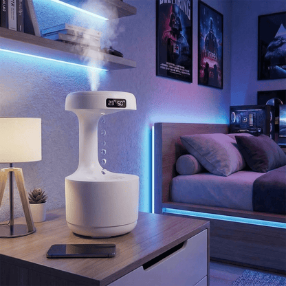 AirNova Anti - Gravity Humidifier – Stylish Clock & Soothing Night Light for Ultimate Comfort! - NitorNova